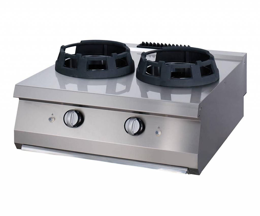 maxima-gas-wok-burner-800.jpg Wokkokare - dubbel - gas - 2 x 28,5 cm kokringar - 70 cm djup - Bild 1