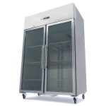 Frys - 1200L - 6 justerbara hyllor (2/1 GN)- Rostfritt Stål - med Glasdörr