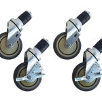 WT SQ-hjul set med 4 hjul - 2 med bromsar - 4 tum / 10,2 cm