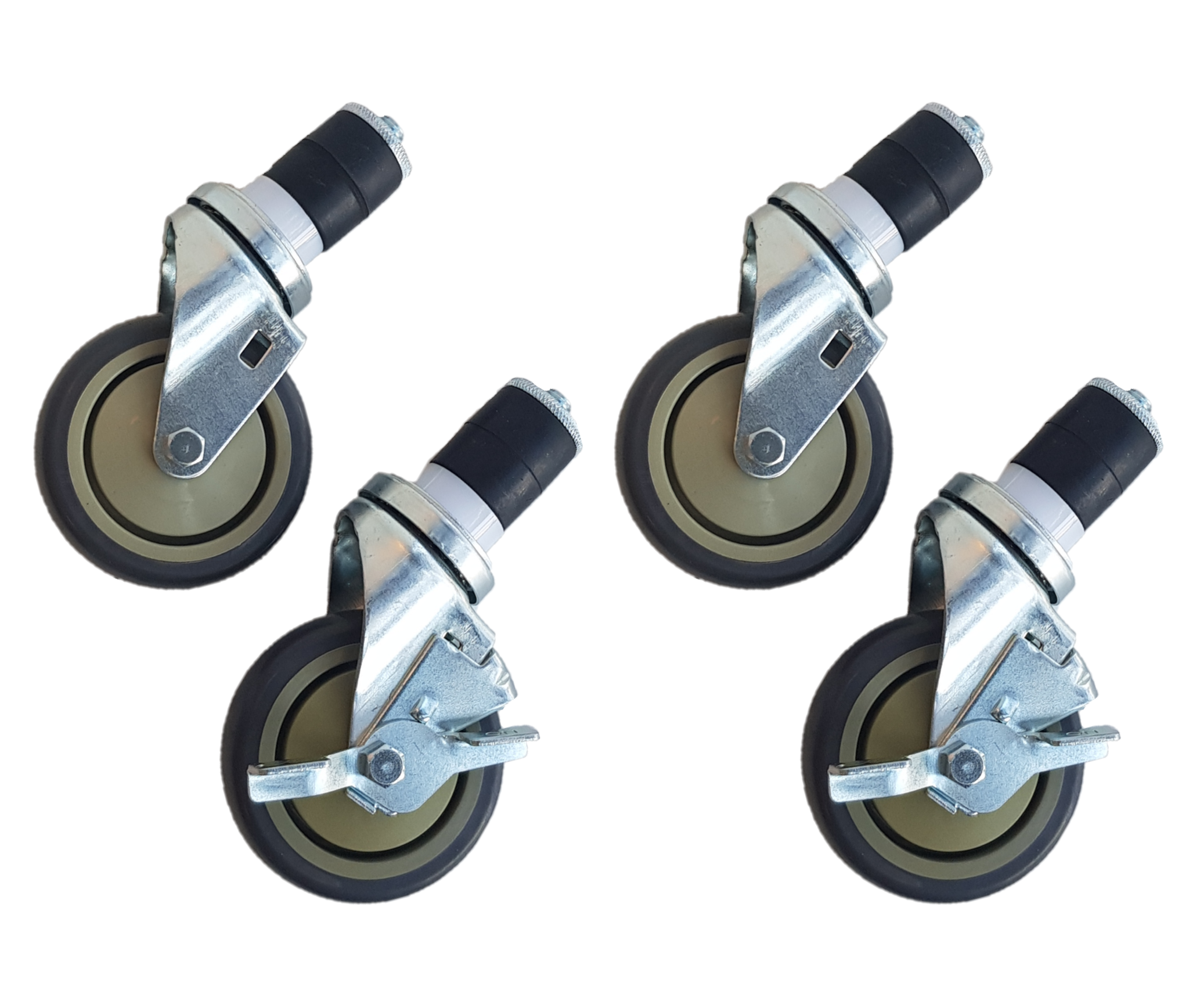 wt-sq-wheels-set-of-4.png WT SQ-hjul set med 4 hjul - 2 med bromsar - 4 tum / 10,2 cm - Bild 1